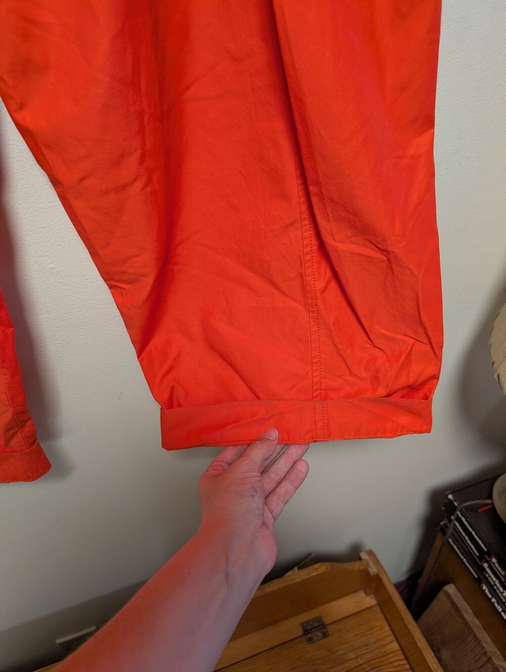 Maeve by Anthropologie Red Orange Wide Leg Utility Pants Size 8 Barrel Crop - Picture 3 of 10